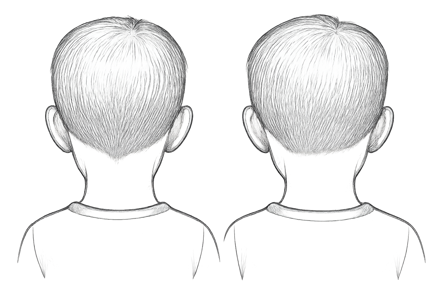 cheveux nuque en pointe fille ou garçon