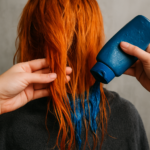 Cheveux orange après décoloration : solutions par shampoing bleu et patine