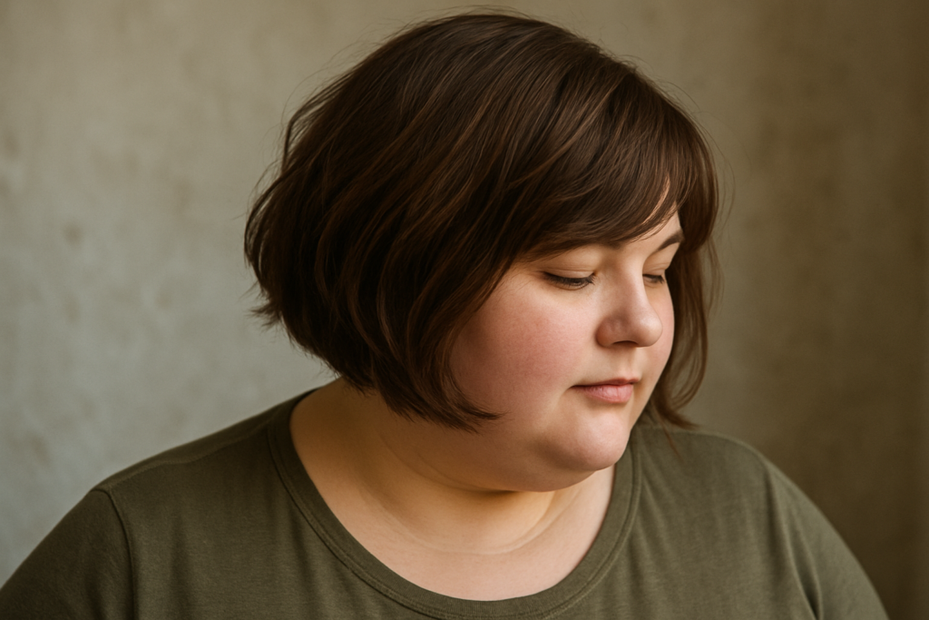 Visage rond obèse : quelle coupe de cheveux adopter pour affiner son visage quand on est en surpoids ?